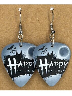 Guitar Pick Custom Earrings Happy Halloween Fashion Jewelry